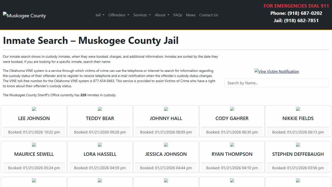 Inmate Search | Muskogee County Sheriff's Office