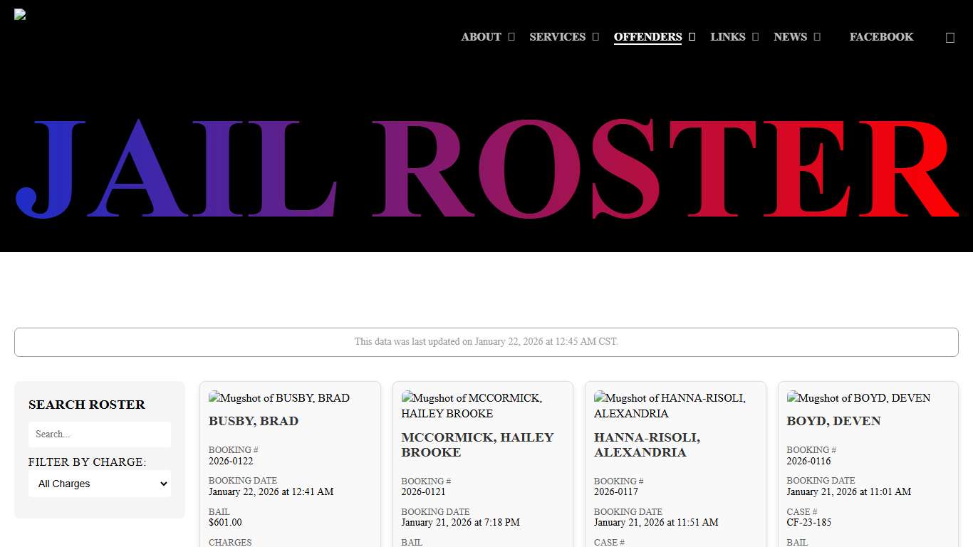 Jail Roster - Pittsburg County Sheriff's Office