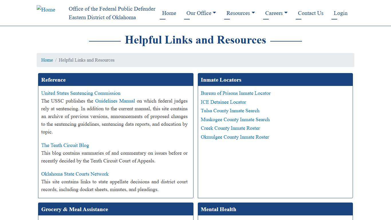 Helpful Links and Resources | Office of the Federal Public Defender